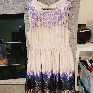 Joe Fresh purple and cream dress